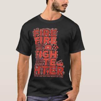 Camiseta Arte tipográfico heroico de bombero Diseño tipográ