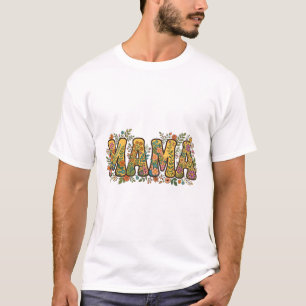 Camiseta Arte tipográfico retro floral regalo para mamá