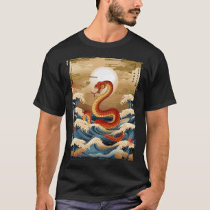 Camiseta Arte tradicional japonés de serpientes