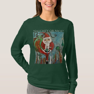 Camiseta Arte travieso o bello de Santa y Krampus 