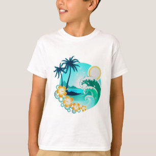 CAMISETA ARTE TROPICAL HAWAIIIANO DE SURF
