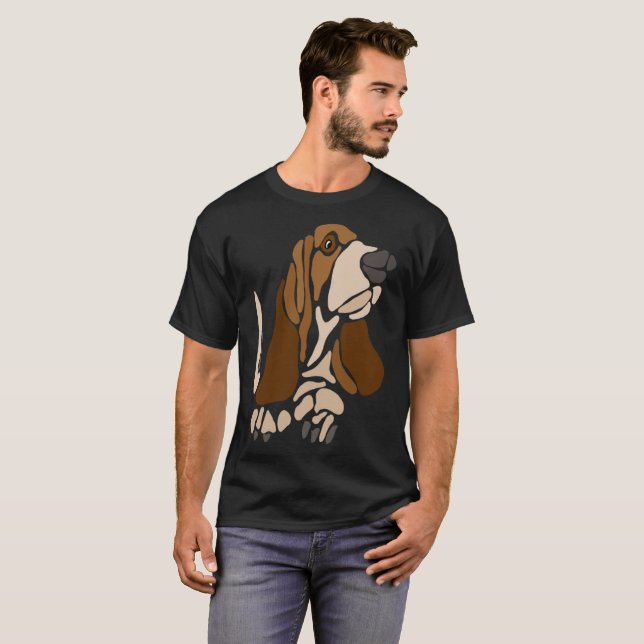Camiseta Arte único divertido del perro de Basset Hound (Anverso completo)