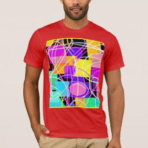Camiseta Arte único y colorido con patrones de neón