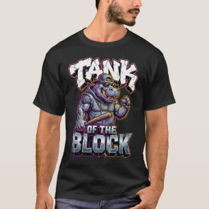 Camiseta Arte urbano de grafiti de hipopótamo tanque en la 