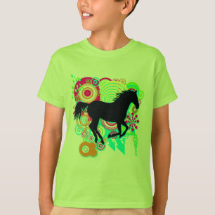 Camiseta Arte urbano del Grunge con la silueta galopante