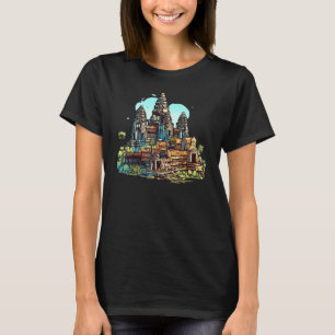 Camiseta Arte Urbano Graffiti Cambo Decoración Angkor Wat