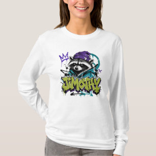 Camiseta Arte Urbano Graffiti Mapache Estilo Punk
