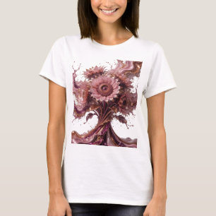 Camiseta Arte usable Flores en Jugo Clásico Plateado