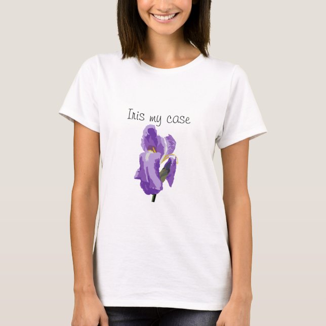 Camiseta Arte vector de iris morado (Anverso)