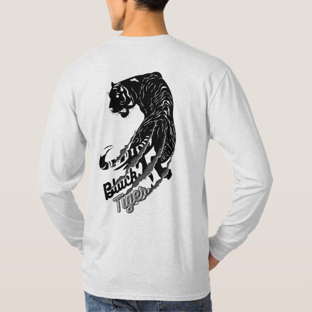 Camiseta Arte vector de tigres negros con texto de tigre ne (Reverso)