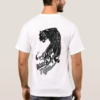 Camiseta Arte vector de tigres negros con texto de tigre ne