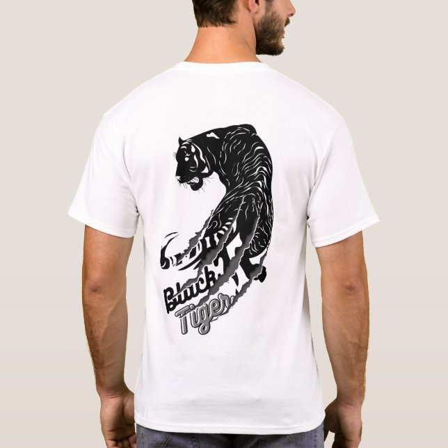 Camiseta Arte vector de tigres negros con texto de tigre ne (Reverso)