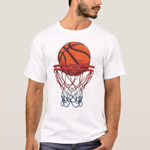 Camiseta Arte vectorial de aro y red de baloncesto con soni