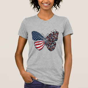 Camiseta Arte vectorial de mariposa de la paz patriótica vi
