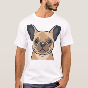 Camiseta Arte vectorial de retrato de adorable bulldog fran