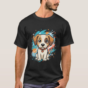 Camiseta Arte vectorial de salpicaduras de pintura de perro