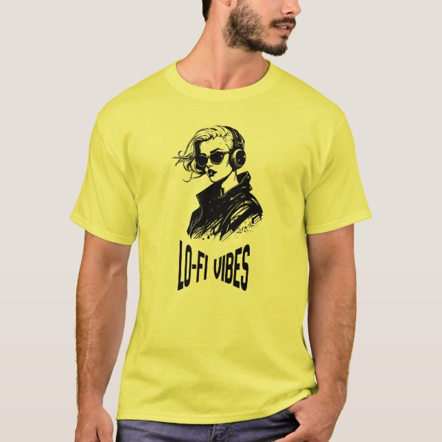 Camiseta Arte vectorial de vibraciones Lo-Fi (Anverso)