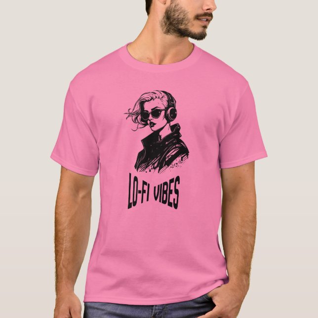 Camiseta Arte Vectorial de Vibraciones Lo-Fi (Anverso)