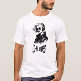 Camiseta Arte Vectorial de Vibraciones Lo-Fi