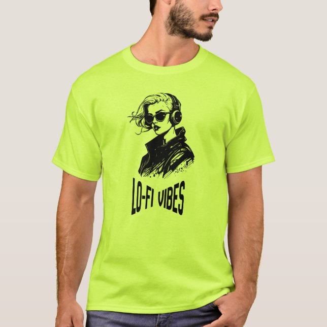 Camiseta Arte Vectorial de Vibraciones Lo-Fi (Anverso)