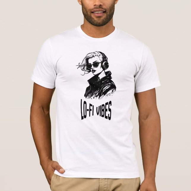 Camiseta Arte Vectorial de Vibraciones Lo-Fi (Anverso)