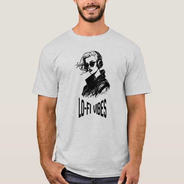 Camiseta Arte Vectorial de Vibraciones Lo-Fi (Anverso)
