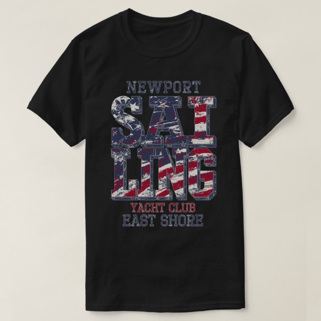Camiseta Arte vectorial del club náutico de Newport para ro (Diseño del anverso)