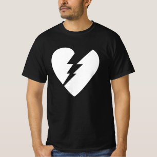 Camiseta Arte vectorial del corazón blanco y negro