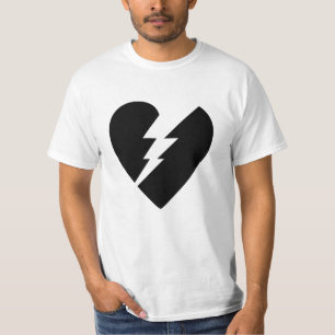 Camiseta Arte vectorial del corazón blanco y negro