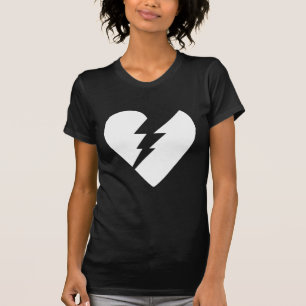 Camiseta Arte vectorial del corazón blanco y negro