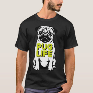 Camiseta Arte vectorial minimalista de la vida de pug de mo