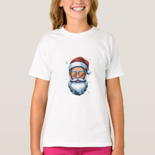 Camiseta Arte vectorial moderno de Santa Claus con gafas de