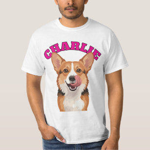 Camiseta Arte vectorial personalizado de Corgi feliz con la
