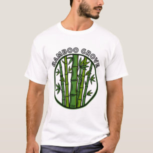 Camiseta Arte verde botánico arboleda de bambú