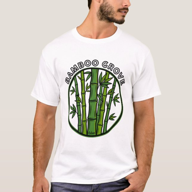 Camiseta Arte verde botánico arboleda de bambú (Anverso)