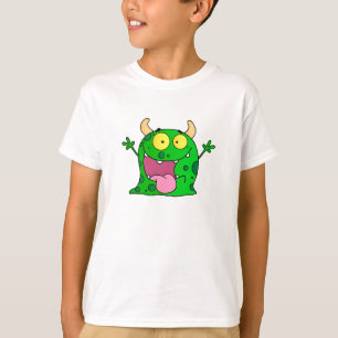 Camiseta Arte verde dibujado mano divertida del dibujo