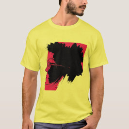 Camiseta Arte vibrante Afro Silhouette - rosa y negro