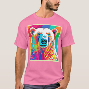 Camiseta Arte vibrante de cabeza de oso