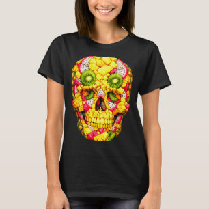 Camiseta Arte vibrante de cráneo de piña Fruta tropical