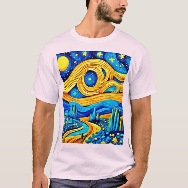 Camiseta Arte vibrante de estrellas (Anverso)