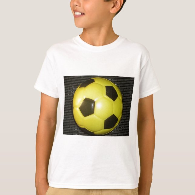 Camiseta Arte vibrante de fútbol amarillo y negro (fútbol) (Anverso)