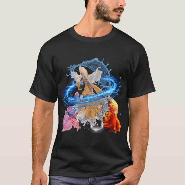 Camiseta Arte vibrante de peces Betta (Anverso)