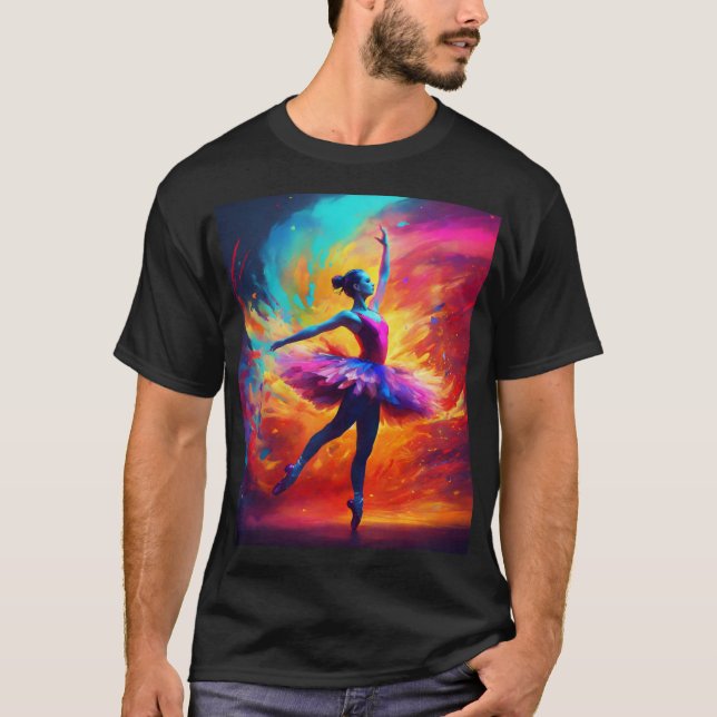 Camiseta Arte vibrante de una bailarina salvaje de bailarin (Anverso)