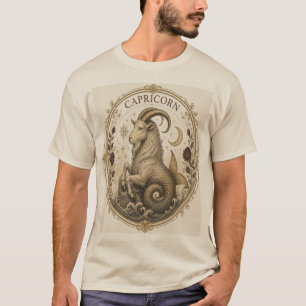 Camiseta Arte Vintage Capricorn Zodiaco Cabra de Mar