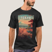 Arte Vintage de Viajes a Tokio Japón