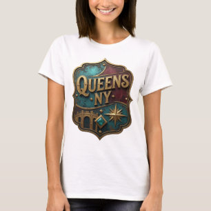 Camiseta Arte wearable Cool Gold QUEENS NY