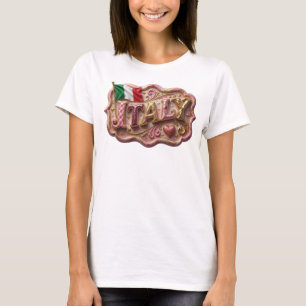 Camiseta Arte wearable de Italia en oro de moda