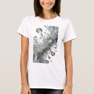 Camiseta Arte wearable de salpicadura de agua de plata mode