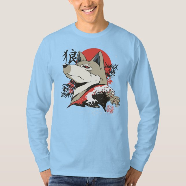 Camiseta Arte Wolf Japonés (Anverso)