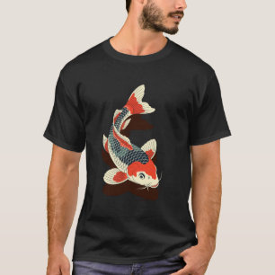 Camiseta Arte Zen de tatuaje Irezumi y Ukiyo-e de peces Koi